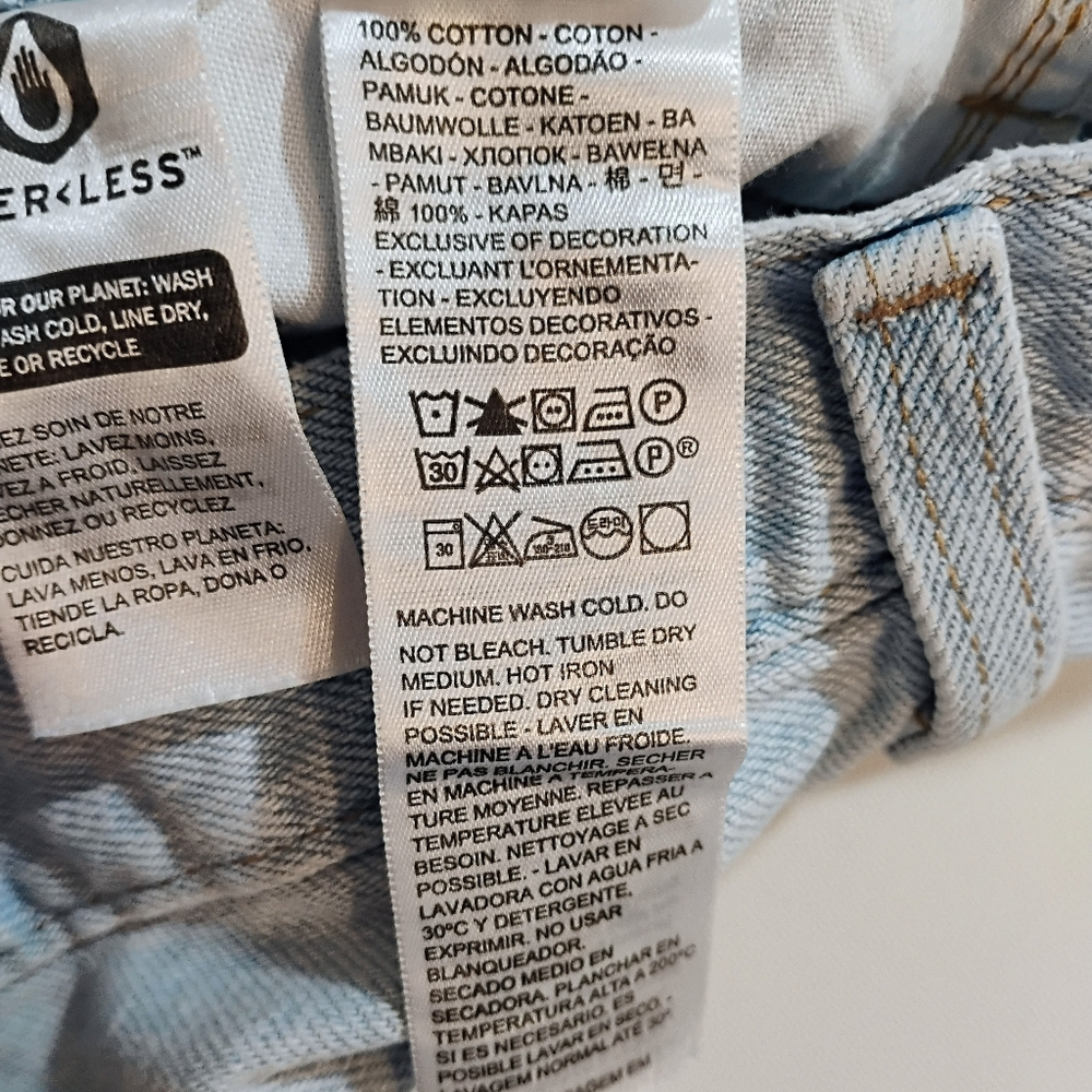 Levi's Baggy Straight Leg Light Wash Drawstring Jeans 27 - Picture 10 of 15